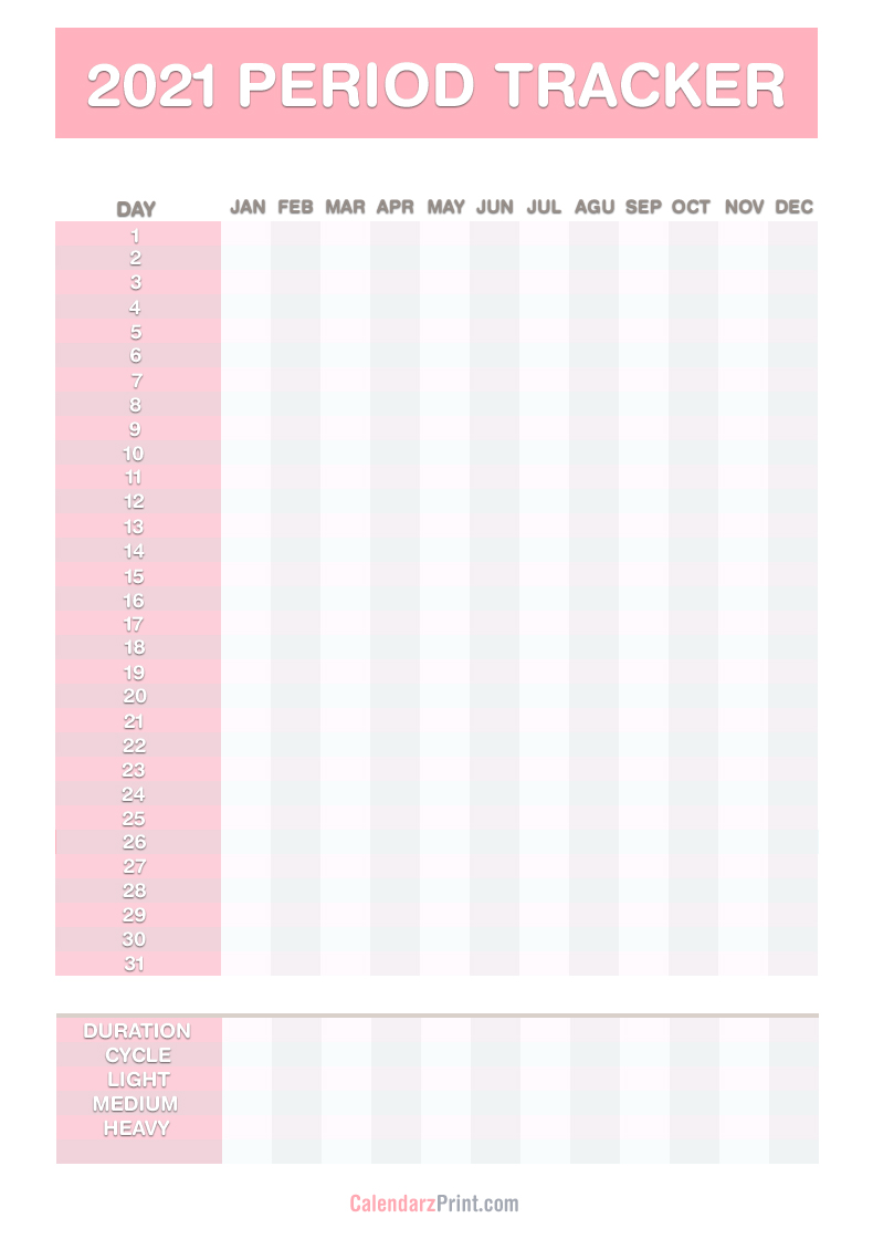 2021 Period Tracker Calendar Free Printable Pdf Jpg Red Calendarzprint Free Calendars Printable Calendars